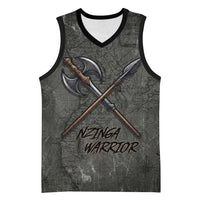 Queen Nzinga Basketball Jersey Fierce African Warrior Queen - Dark Tribal Fire Art - Wonder Print Shop