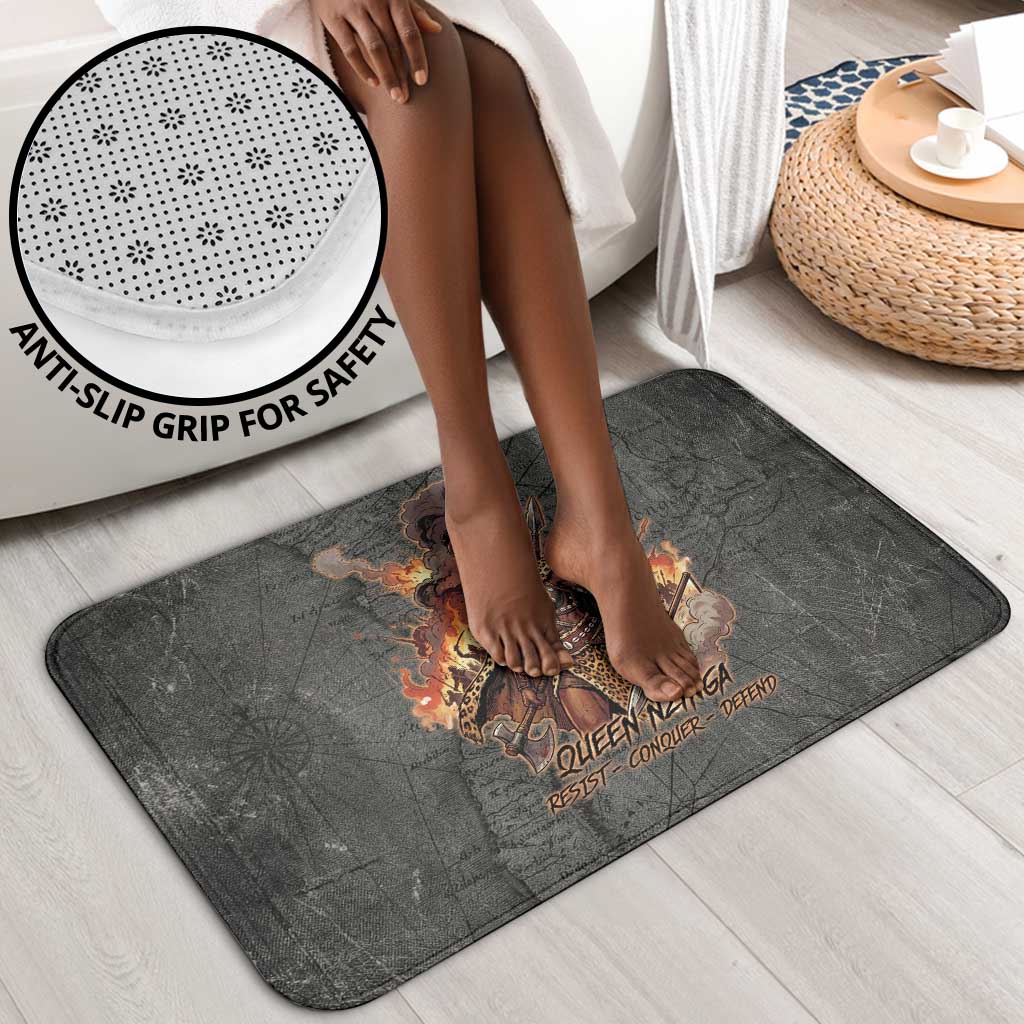Queen Nzinga Bathroom Set Fierce African Warrior Queen - Dark Tribal Fire Art - Wonder Print Shop