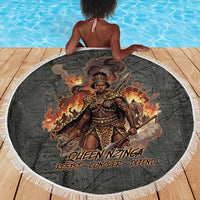 Queen Nzinga Beach Blanket Fierce African Warrior Queen - Dark Tribal Fire Art - Wonder Print Shop
