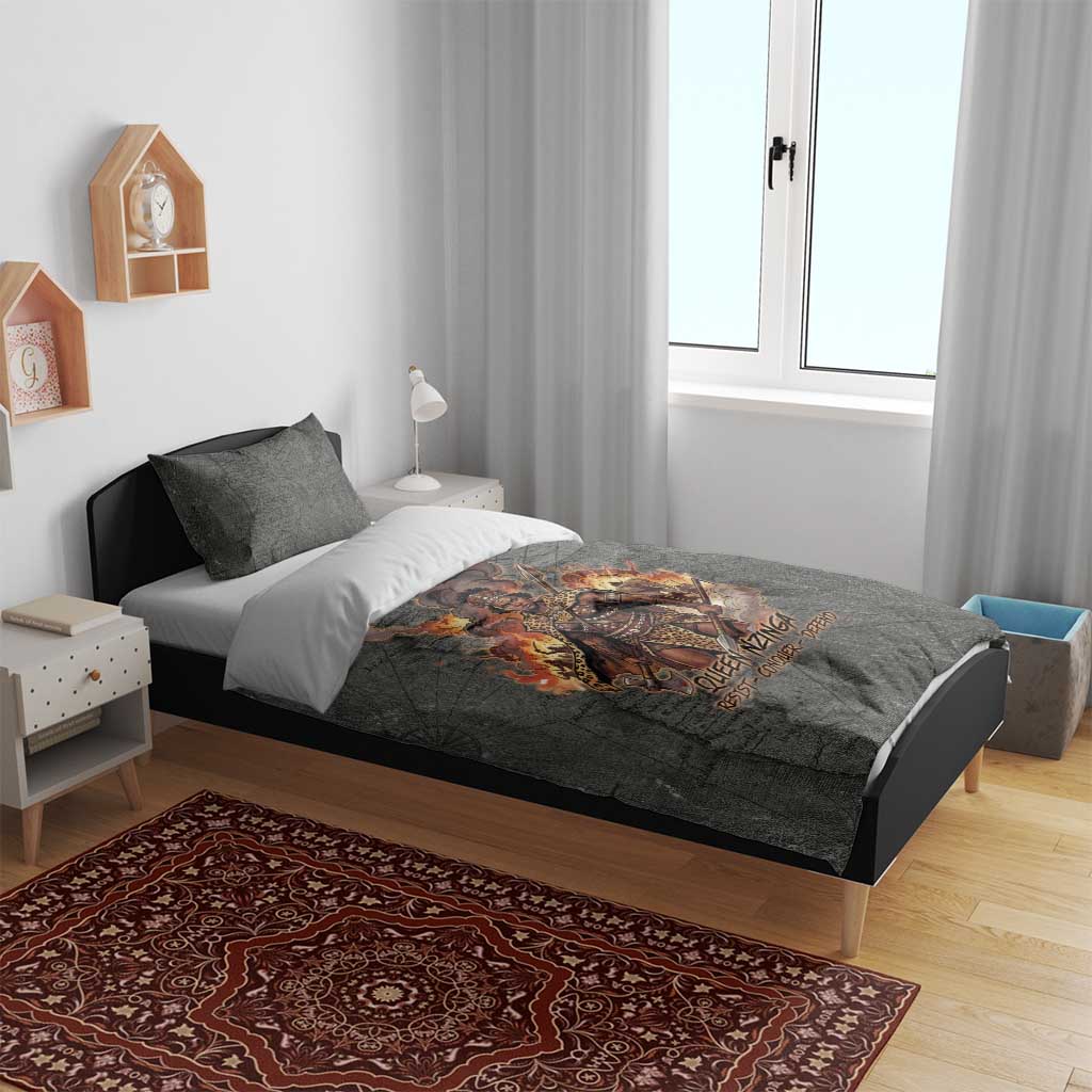Queen Nzinga Bedding Set Fierce African Warrior Queen - Dark Tribal Fire Art - Wonder Print Shop