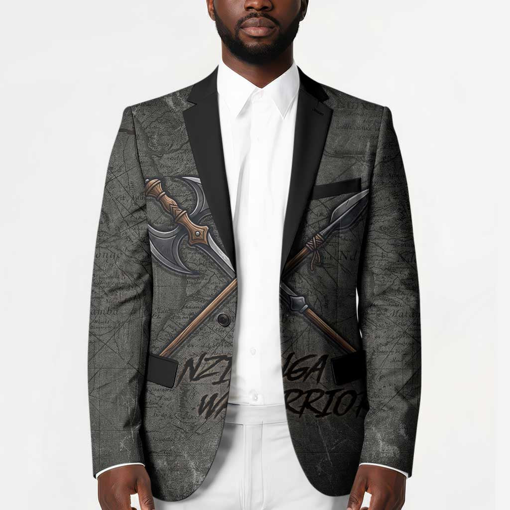 Queen Nzinga Blazer Fierce African Warrior Queen - Dark Tribal Fire Art - Wonder Print Shop