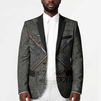 Queen Nzinga Blazer Fierce African Warrior Queen - Dark Tribal Fire Art - Wonder Print Shop