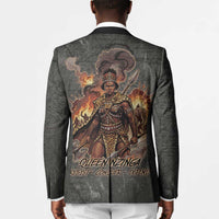 Queen Nzinga Blazer Fierce African Warrior Queen - Dark Tribal Fire Art - Wonder Print Shop