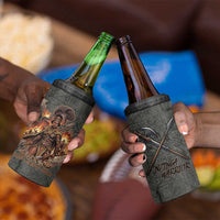 Queen Nzinga 4 in 1 Can Cooler Tumbler Fierce African Warrior Queen - Dark Tribal Fire Art - Wonder Print Shop