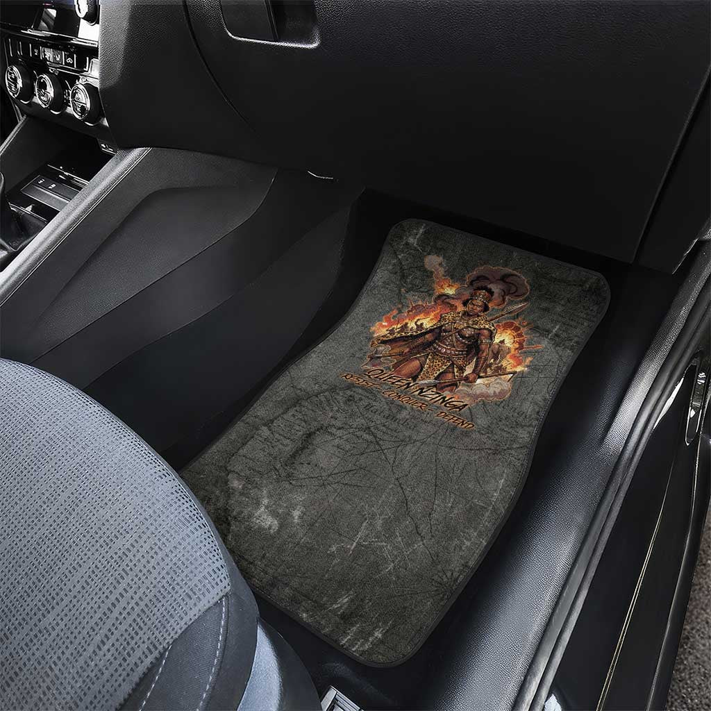 Queen Nzinga Car Mats Fierce African Warrior Queen - Dark Tribal Fire Art - Wonder Print Shop