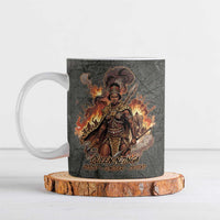 Queen Nzinga Ceramic Mug Fierce African Warrior Queen - Dark Tribal Fire Art - Wonder Print Shop