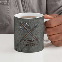 Queen Nzinga Ceramic Mug Fierce African Warrior Queen - Dark Tribal Fire Art - Wonder Print Shop