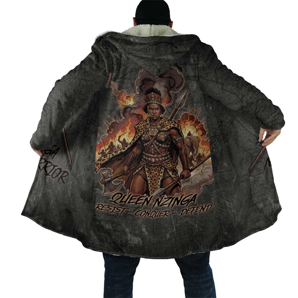 Queen Nzinga Cloak Fierce African Warrior Queen - Dark Tribal Fire Art - Wonder Print Shop