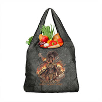 Queen Nzinga Grocery Bag Fierce African Warrior Queen - Dark Tribal Fire Art - Wonder Print Shop
