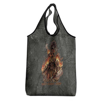 Queen Nzinga Grocery Bag Fierce African Warrior Queen - Dark Tribal Fire Art - Wonder Print Shop