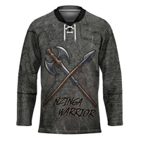 Queen Nzinga Hockey Jersey Fierce African Warrior Queen - Dark Tribal Fire Art - Wonder Print Shop
