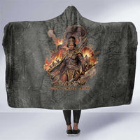Queen Nzinga Hooded Blanket Fierce African Warrior Queen - Dark Tribal Fire Art - Wonder Print Shop