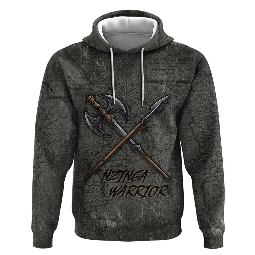Queen Nzinga Hoodie Fierce African Warrior Queen - Dark Tribal Fire Art - Wonder Print Shop