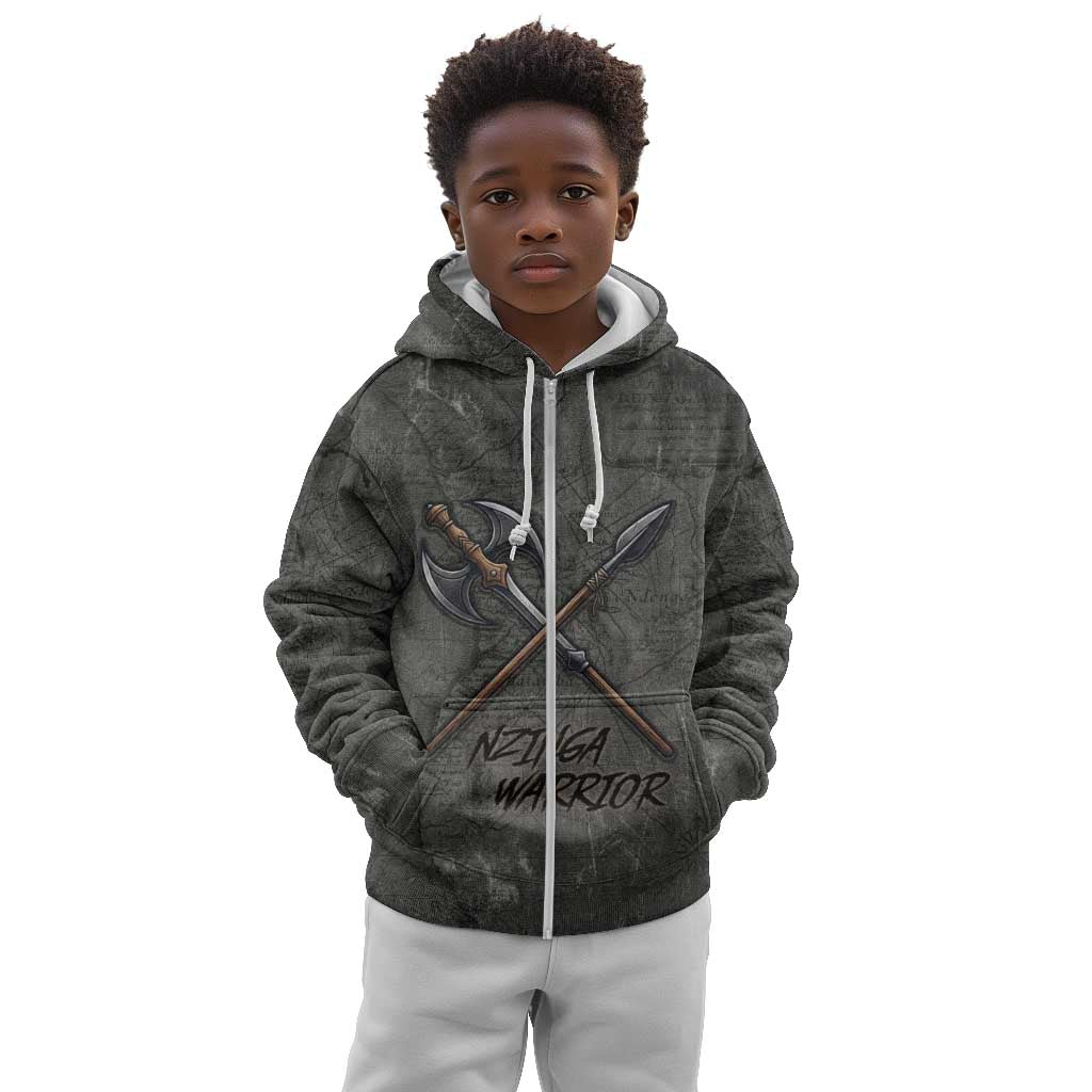 Queen Nzinga Kid Hoodie Fierce African Warrior Queen - Dark Tribal Fire Art - Wonder Print Shop
