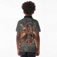 Queen Nzinga Kid Polo Shirt Fierce African Warrior Queen - Dark Tribal Fire Art - Wonder Print Shop