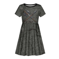 Queen Nzinga Kid Short Sleeve Dress Fierce African Warrior Queen - Dark Tribal Fire Art - Wonder Print Shop