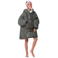 Queen Nzinga Kid Wearable Blanket Hoodie Fierce African Warrior Queen - Dark Tribal Fire Art - Wonder Print Shop
