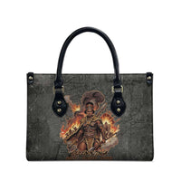Queen Nzinga Leather Bag Fierce African Warrior Queen - Dark Tribal Fire Art - Wonder Print Shop