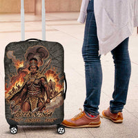 Queen Nzinga Luggage Cover Fierce African Warrior Queen - Dark Tribal Fire Art - Wonder Print Shop