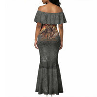 Queen Nzinga Mermaid Dress Fierce African Warrior Queen - Dark Tribal Fire Art - Wonder Print Shop