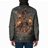 Queen Nzinga Padded Jacket Fierce African Warrior Queen - Dark Tribal Fire Art - Wonder Print Shop