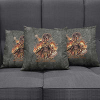 Queen Nzinga Pillow Cover Fierce African Warrior Queen - Dark Tribal Fire Art - Wonder Print Shop