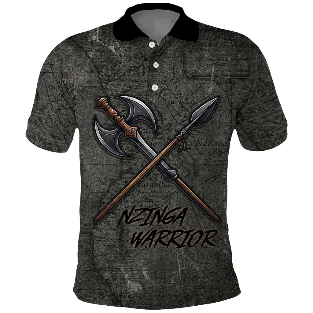 Queen Nzinga Polo Shirt Fierce African Warrior Queen - Dark Tribal Fire Art - Wonder Print Shop