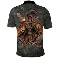 Queen Nzinga Polo Shirt Fierce African Warrior Queen - Dark Tribal Fire Art - Wonder Print Shop
