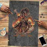 Queen Nzinga Puzzle Fierce African Warrior Queen - Dark Tribal Fire Art - Wonder Print Shop