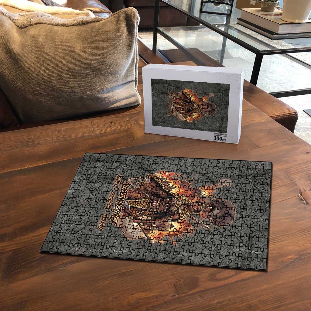 Queen Nzinga Puzzle Fierce African Warrior Queen - Dark Tribal Fire Art - Wonder Print Shop
