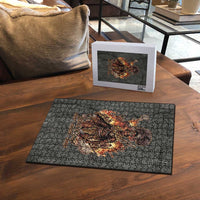 Queen Nzinga Puzzle Fierce African Warrior Queen - Dark Tribal Fire Art - Wonder Print Shop