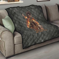 Queen Nzinga Quilt Fierce African Warrior Queen - Dark Tribal Fire Art - Wonder Print Shop