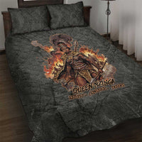Queen Nzinga Quilt Bed Set Fierce African Warrior Queen - Dark Tribal Fire Art - Wonder Print Shop