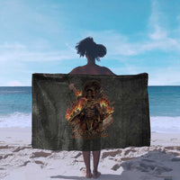 Queen Nzinga Sarong Fierce African Warrior Queen - Dark Tribal Fire Art - Wonder Print Shop