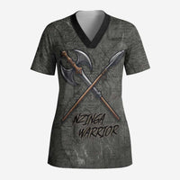 Queen Nzinga Scrub Top Fierce African Warrior Queen - Dark Tribal Fire Art - Wonder Print Shop