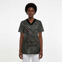 Queen Nzinga Scrub Top Fierce African Warrior Queen - Dark Tribal Fire Art - Wonder Print Shop