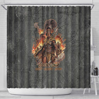 Queen Nzinga Shower Curtain Fierce African Warrior Queen - Dark Tribal Fire Art - Wonder Print Shop