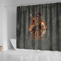 Queen Nzinga Shower Curtain Fierce African Warrior Queen - Dark Tribal Fire Art - Wonder Print Shop