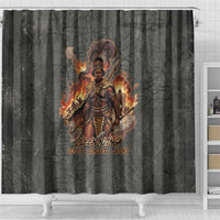 Queen Nzinga Shower Curtain Fierce African Warrior Queen - Dark Tribal Fire Art - Wonder Print Shop