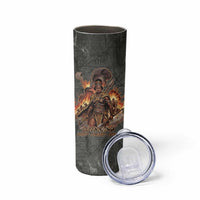 Queen Nzinga Skinny Tumbler Fierce African Warrior Queen - Dark Tribal Fire Art - Wonder Print Shop