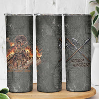 Queen Nzinga Skinny Tumbler Fierce African Warrior Queen - Dark Tribal Fire Art - Wonder Print Shop
