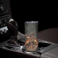 Queen Nzinga Skinny Tumbler Fierce African Warrior Queen - Dark Tribal Fire Art - Wonder Print Shop