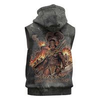 Queen Nzinga Sleeveless Hoodie Fierce African Warrior Queen - Dark Tribal Fire Art - Wonder Print Shop