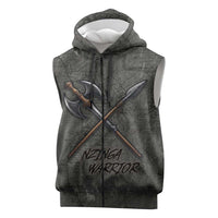 Queen Nzinga Sleeveless Zip Hoodie Fierce African Warrior Queen - Dark Tribal Fire Art - Wonder Print Shop