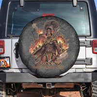 Queen Nzinga Spare Tire Cover Fierce African Warrior Queen - Dark Tribal Fire Art - Wonder Print Shop