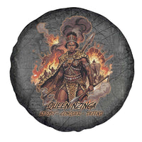 Queen Nzinga Spare Tire Cover Fierce African Warrior Queen - Dark Tribal Fire Art - Wonder Print Shop