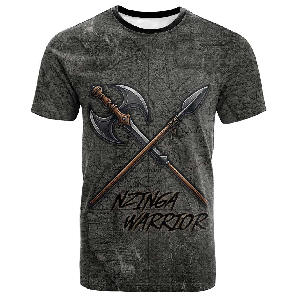 Queen Nzinga T shirt Fierce African Warrior Queen - Dark Tribal Fire Art - Wonder Print Shop