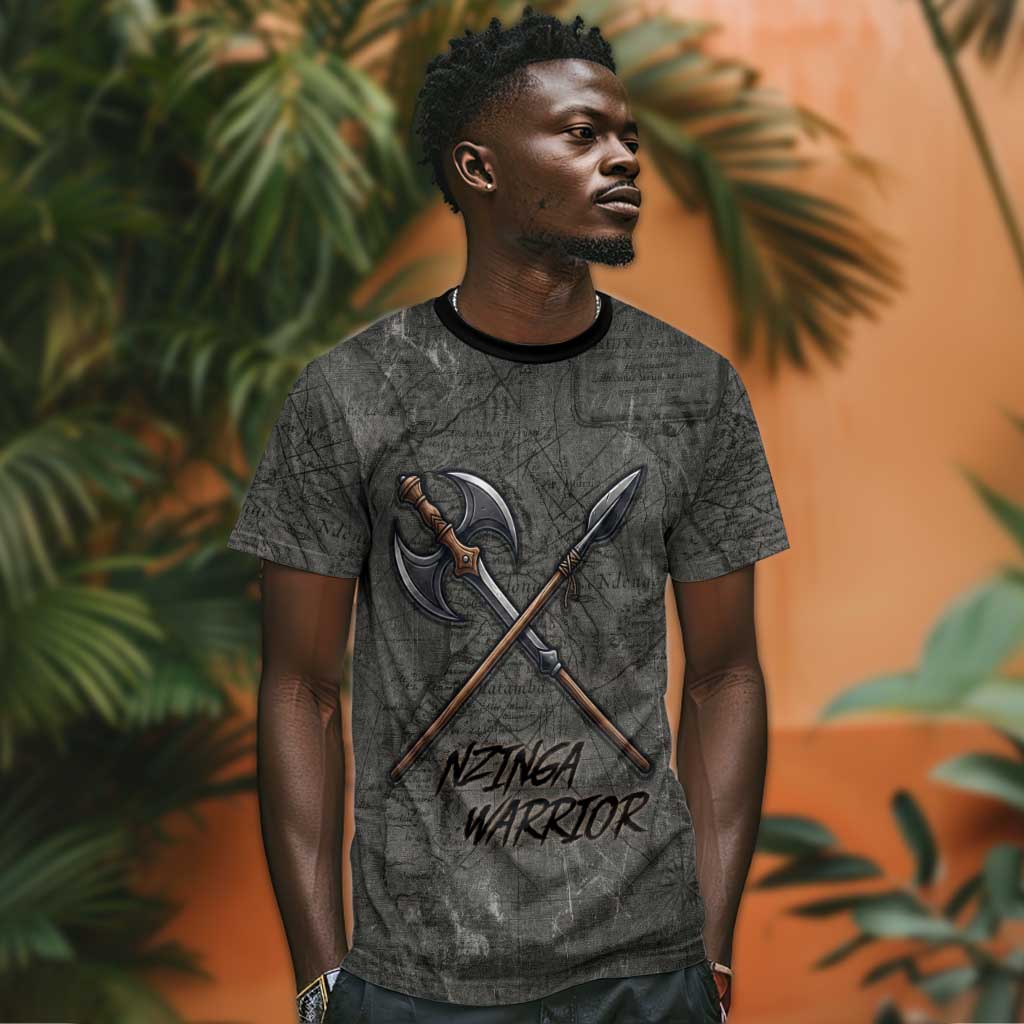 Queen Nzinga T shirt Fierce African Warrior Queen - Dark Tribal Fire Art - Wonder Print Shop