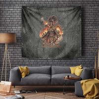 Queen Nzinga Tapestry Fierce African Warrior Queen - Dark Tribal Fire Art - Wonder Print Shop