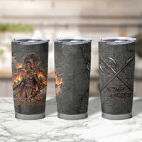 Queen Nzinga Tumbler Cup Fierce African Warrior Queen - Dark Tribal Fire Art - Wonder Print Shop
